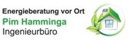 Logo von "Energieberatung vor Ort Pim Hamminga Ingenieurbüro" mit Haus und Blatt.
