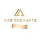 Logo mit goldenen Dreieck und Schrift "Visionshebamme", darunter ein goldenes Band.