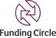 Funding Circle Logo mit lila Pfeilen in einem Kreis über dem Schriftzug "Funding Circle".