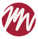 Rotes Kreis-Logo mit weißem, geschwungenem "M" in der Mitte.