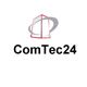 Logo mit Schriftzug "ComTec24" und stilisiertem Würfel umkreist von silbernem Oval.