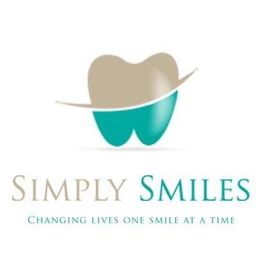 Tooth logo with text: "Simply Smiles - Changing lives one smile at a time."
