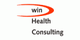 Logo mit rotem Halbkreis über den Wörtern "win Health Consulting".