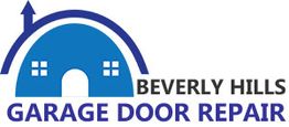 Logo for Beverly Hills Garage Door Repair with a blue house and text.