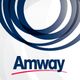 Amway-Logo mit blauen Kreisformen auf weißem Hintergrund.