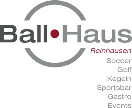 Logo des Ball-Haus Reinhausen mit Aktivitäten: Soccer, Golf, Kegeln, Sportsbar, Gastro, Events.