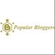 Logo with a hexagon, stars, letter "b", and text: "Popular Bloggers" in gold.