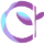 Un logo con una letra "C" estilizada y una hoja en tonos morados y azules.