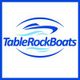 Logo of Table Rock Boats featuring stylized waves and boat in blue and white.