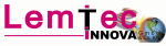 LemTec-Logo in Pink und Schwarz mit Globus.