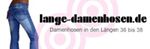 Jeans und der Text "lange-damenhosen.de, Damenhosen in den Längen 36 bis 38" auf weißem Hintergrund.