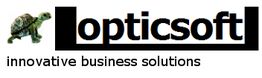 Logo mit Schildkröte und Text: "optics oft - innovative business solutions".