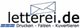 Logo von letterei.de mit Umschlagsymbol, Text "Drucken - Falzen - Kuvertieren".