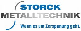 Logo von Storck Metalltechnik mit dem Slogan "Wenn es um Zerspanung geht".