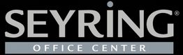 Logo mit Schriftzug „SEYRING OFFICE CENTER“ in Grau und Weiß auf schwarzem Hintergrund.