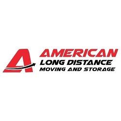 Logo of American Long Distance Moving and Storage with a stylized red "A" and arrows.