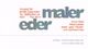 Visitenkarte von Maler Eder mit Kontaktinformationen und einer E-Mail-Adresse.