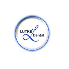 Logo of Lutke Dental with a stylized blue "L" on a white background.