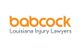 Logo of Babcock, Louisiana Injury Lawyers, with orange and gray text.