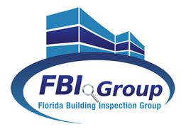 Logo of Florida Building Inspection Group with stylized buildings and a magnifying glass.