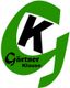 Grünes Logo mit großem "G", schwarzem "K" und dem Text "Gärtner Klause".