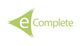Grünes Logo mit Wort "eComplete", der Buchstabe "e" in einem stilisierten Dreieck.