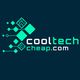 Logo with green geometric shapes and text: "cooltechcheap.com" on a dark background.