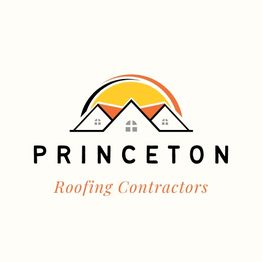 Logo with stylized roofs, a rising sun, and text: "Princeton Roofing Contractors".