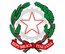 Stemma della Repubblica Italiana con ruota dentata, stella e rami d’ulivo e quercia.