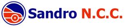 Logo con icona di auto e testo "Sandro N.C.C." in blu e rosso.