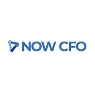 Blue "NOW CFO" logo with an abstract triangular icon on the left, against a white background.