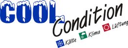 Logo "Cool Condition" mit Schnee, Text: Kälte, Klima, Lüftung mit Symbolen.