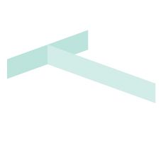 Optische Täuschung mit transparenten, L-förmigen Linien in Pastellgrün auf weißem Hintergrund.