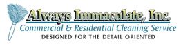 Logo of Always Immaculate, Inc., a commercial and residential cleaning service with a duster.
