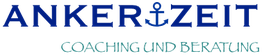 Logo mit Schriftzug "ANKERZEIT" und Ankersymbol, darunter "COACHING UND BERATUNG".