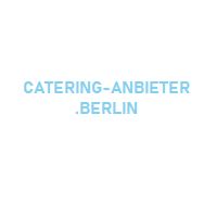 Text in hellblauer Schrift: "Catering-Anbieter .Berlin" auf weißem Hintergrund.