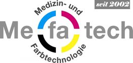 Logo von Medizintechnik und Farbtechnologie Mefatech, mit Farbringen und dem Text "seit 2002".