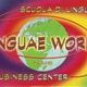 Immagine colorata con testo "Scuola di lingue Linguae World Business Center".