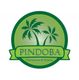 Logo do restaurante Pindoba, com palmeiras e texto: "Churrascaria & Pizzaria".