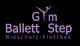 Logo mit lila Text: "Gym Ballett Step Nieschulz-Flottbek" auf schwarzem Hintergrund.