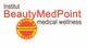 Logo des Instituts BeautyMedPoint für medical wellness mit rotem Kreis und gelbem Schriftzug.