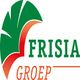 Logo van Frisia Groep met groene palm en rode accenten.