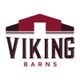 Logo of Viking Barns with a stylized barn in maroon and black.