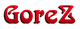 Texto "Gorez" en letras rojas degradadas sobre fondo transparente.