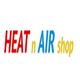 Text logo: "HEAT n AIR shop" in red, blue, and yellow.
