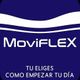 Logo MoviFLEX azul y blanco, texto: "Tú eliges cómo empezar tu día".