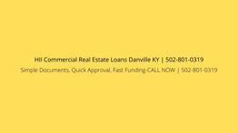 HII Commercial Real Estate Loans ad with contact number and services on a yellow background.