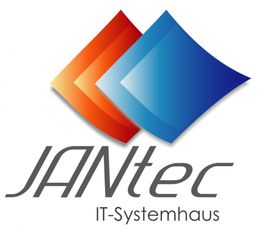 Logo von JANtec IT-Systemhaus mit roten und blauen Rauten.