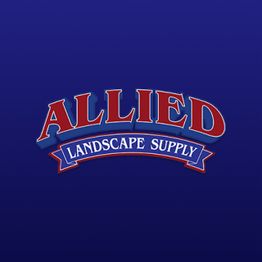 "Allied Landscape Supply logo in red and blue on a dark blue background."