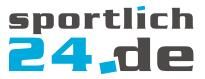 Logo mit Text "sportlich24.de" in grauen und blauen Buchstaben.